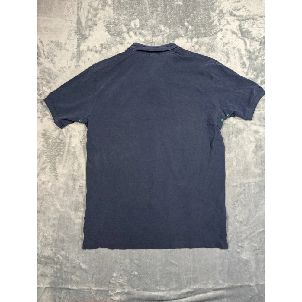 Vintage Polo Ralph Lauren Vented Rugby Short Sleeve Polo Shirt Mens Blue Sz L